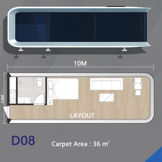 Modern Tiny House Capsule Home With Bedroom (4) Modern Tiny House Capsule Home With Bedroom (4)